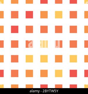 Nahtlose Polka quadratischen Muster in verschiedenen Farben. Orangefarbenes Design. Sipmle flache Vektor-Tapete Stock Vektor
