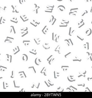 Mosaik aus weißen 3D-Buchstaben. Vektor-Nahtloses Muster. Stock Vektor