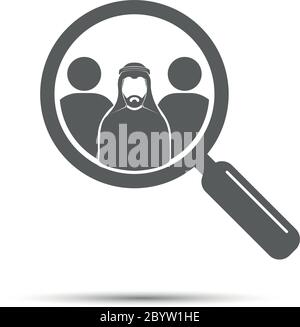 Suche arabischen Männer Symbol , saudi-Mann KSA, VAE Stock Vektor