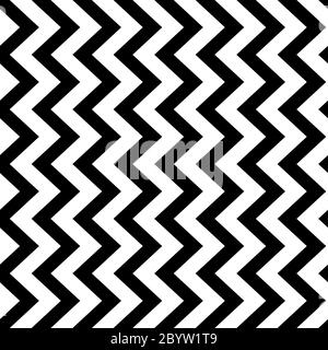 Vertikaler Zickzack Chevron nahtloser Muster Hintergrund in schwarz und weiß. Retro Vintage Vektor Design. Stock Vektor