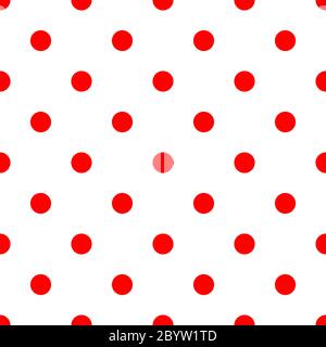 Nahtloses Punktmuster. Rote Punkte auf weißem Hintergrund. Vektorgrafik. Stock Vektor