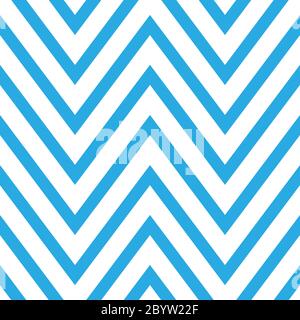 Nahtloses Chevron-Muster in blau und weiß. Horizontale Zickzacklinien im spitzen Winkel. Retro Marine Stil Vektor Hintergrund. Stock Vektor