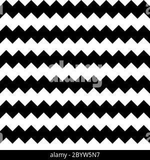 Zickzack Chevron nahtloses Muster Hintergrund in schwarz und weiß. Retro Vintage Vektor Design. Stock Vektor