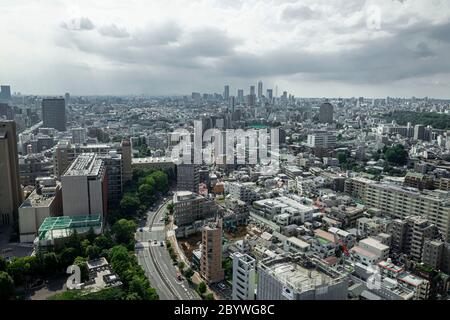 Panoramablick auf Tokio von einem Aussichtspunkt Stockfoto