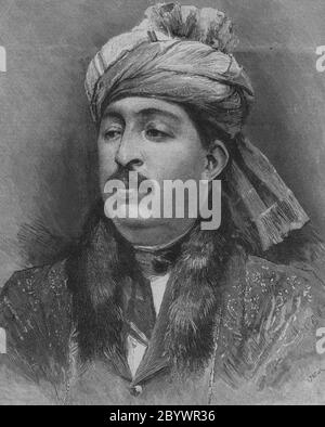 Ayub Khan, der verbannte afghanische Prinz, der aus der Haft in Teheran, CA. 1887 Stockfoto