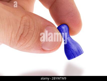 Hölzerne Bauer mit einer Volltonfarbe Malerei Stockfoto