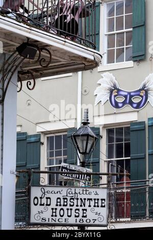 Altes Absinthe Haus, Bourbon Straße, French Quarter, New Orleans, Louisiana, USA Stockfoto