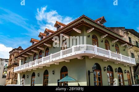 Spanisches Kolonialhaus in Casco Viejo, Panama City Stockfoto