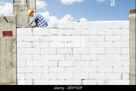 Bau Maurer Arbeiter Maurer Stockfoto