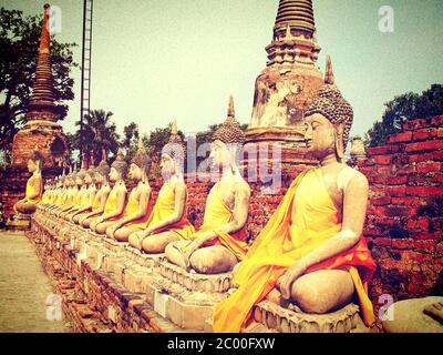 Buddha im Wat Yaichaimongkol, Ayutthaya, Thailand Stockfoto