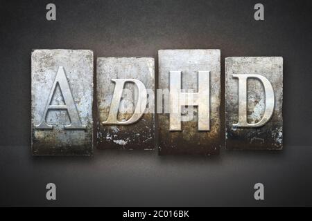 ADHD-Briefpress-Konzept Stockfoto