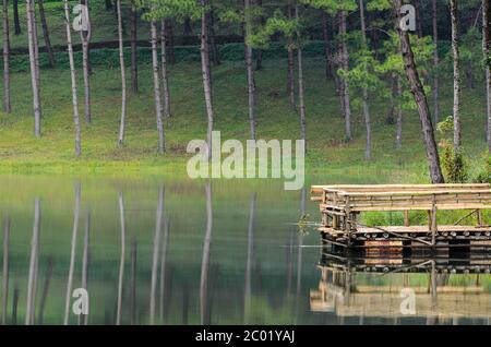 Pang Ung, schöner Waldsee am Morgen Stockfoto