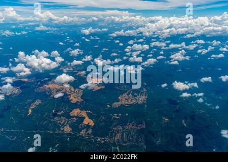 Eine Vogelperspektive auf einen Fluss, Kota Bharu, Malaysia Stockfoto