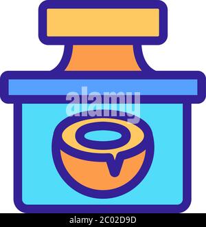 Kokosnuss cremige Flüssigkeit Behälter Symbol Vektor Umriss Illustration Stock Vektor