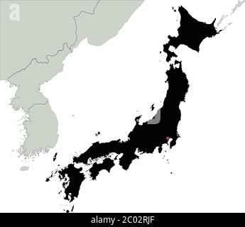 Sehr detaillierte Japan Silhouette Karte. Stock Vektor