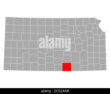 Karte von Sumner in Kansas Stockfoto