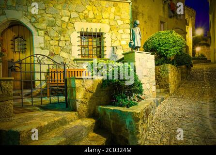 Nacht alte Straße in der antiken Stadt der mittelalterlichen f Stockfoto