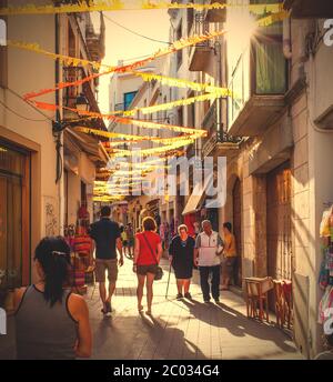 Tossa de Mar, Katalonien, Spanien, Carrer la Guàrdia Stockfoto