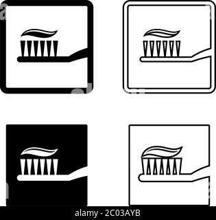 Zahnpasta Zahnbürste Symbol Vektor Illustration Stock Vektor