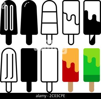 Eislilly, Eiscreme, Eiswürfelset Vektorgrafik Stock Vektor