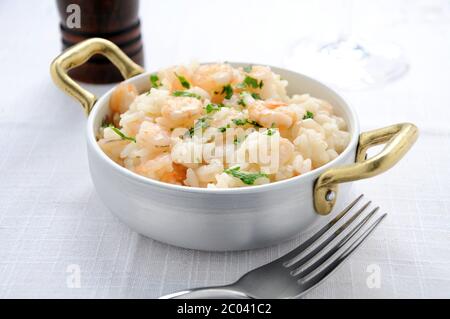 Italienische Risotto mit Fisch Stockfoto