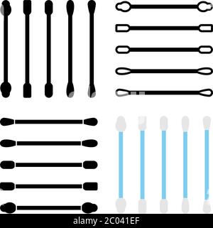 Baumwollstäbchen, Baumwollkäfer-Symbol Vektorgrafik Stock Vektor