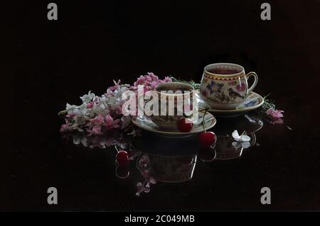 Zwei Tassen Kaffee Stockfoto