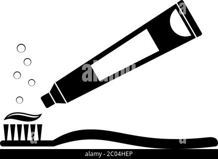 Zahnpasta Zahnbürste Symbol Vektor Illustration Stock Vektor