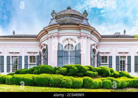 Barocker Pavillon im Klostergarten Melk, Melk, Österreich. Stockfoto