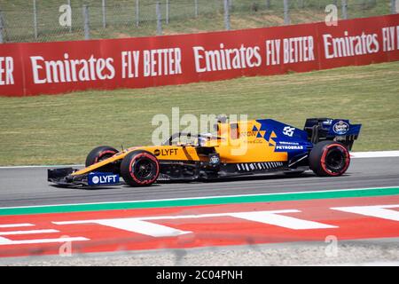 MONTMELLO, SPANIEN-10. MAI 2019: McLaren MCL34 Formel-1-Rennwagen (Fahrer: Carlos Sainz Jr.) Stockfoto