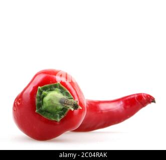 Red Pepper auf weißem Hintergrund Stockfoto