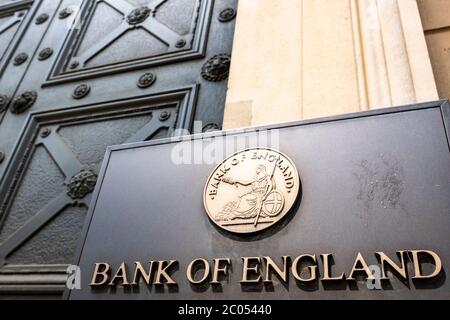 LONDON - JUNI 2020: Bank of England Museum in der Bank of England in der City of London Stockfoto