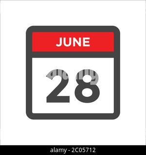 Kalendersymbol Juni 27 - Tag des Monats Stock Vektor