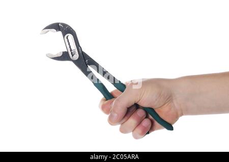 Der Schlüssel in der Hand des Mannes Stockfoto