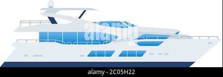 Vektorsymbol für Passagierboot flach isoliert Stock Vektor
