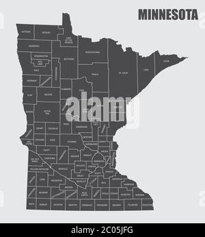 Minnesota County-Karte Stock Vektor
