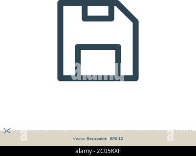 Diskette Icon Vektor Logo Vorlage Illustration Design. Vektor EPS 10. Stock Vektor