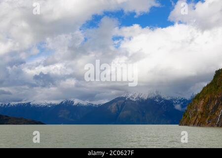 Caleta Tortel Landschaft, Aysen Region, Patagonien, Chile Stockfoto