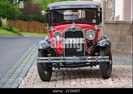 Oldtimer Ford Modell A, Baujahr ca. 1927, Probstei Johannesberg, Fulda, Hessen, Deutschland Stockfoto