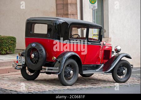 Oldtimer Ford Modell A, Baujahr ca. 1927, Probstei Johannesberg, Fulda, Hessen, Deutschland Stockfoto