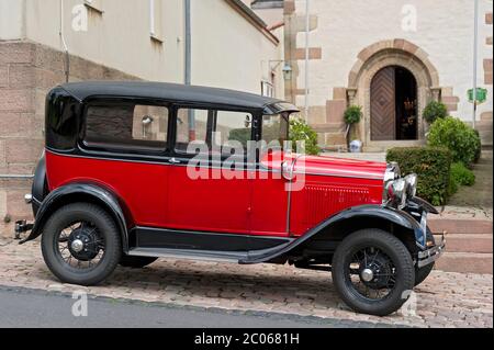 Oldtimer Ford Modell A, Baujahr ca. 1927, Probstei Johannesberg, Fulda, Hessen, Deutschland Stockfoto