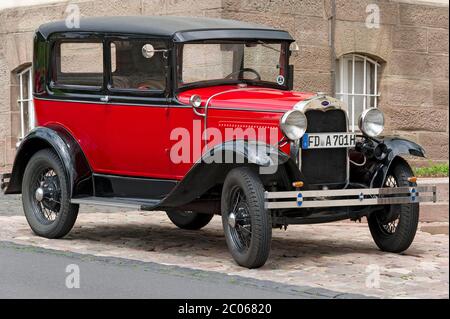 Oldtimer Ford Modell A, Baujahr ca. 1927, Probstei Johannesberg, Fulda, Hessen, Deutschland Stockfoto