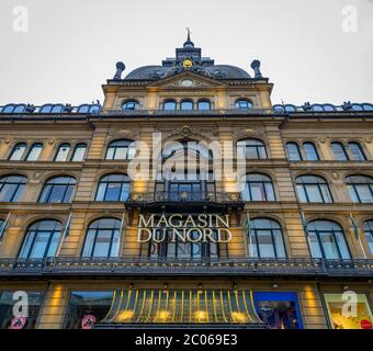 Eingang des Magasin Du Nord, Luxuskaufhauses, Kopenhagen, Dänemark Stockfoto