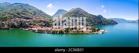 Bellano - Comer See (IT) - Luftbild Stockfoto