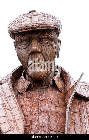 Freddie Gilroy und die Belsen Stragglers Statue Scarborough Stockfoto