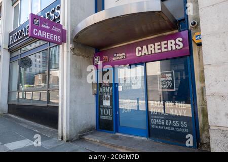 Armee, Royal Air Force, Royal Navy Careers Office, Plymouth, Großbritannien Stockfoto