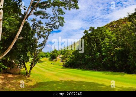 Golfplatz - Insel Praslin Seychellen Stockfoto
