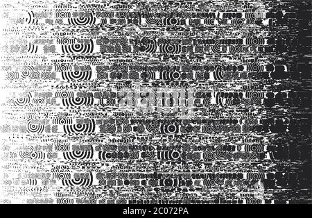 Verzweifelte Overlay-Textur aus Metall Platte mit Ornament, Grunge Hintergrund. Abstrakte Halbton-Vektor-Illustration Stock Vektor