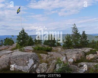 Der Gipfel des Hochküsten Berg Valkallen in schweden Stockfoto