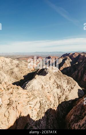 Blick von der Spitze des Snow Canyon State Park außerhalb von St. George Utah Stockfoto